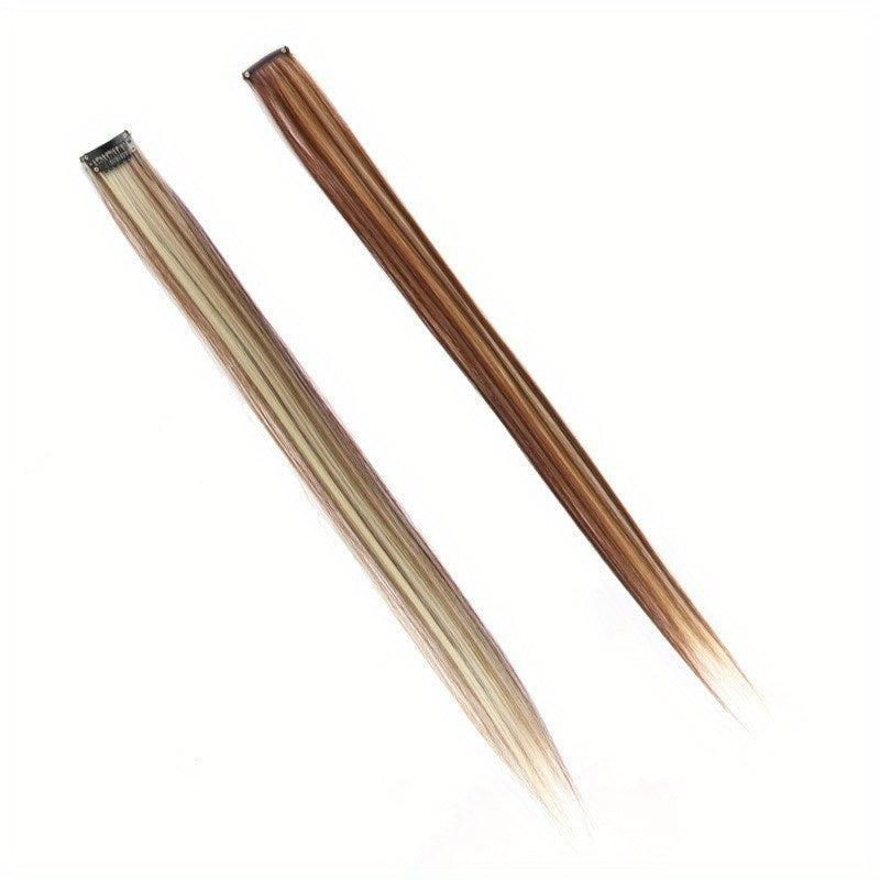 Y2K Straight Hair Extensions Party Cosplay Halloween Clip-In Add Volume Length