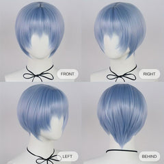12Inc Short Light Straight Bob Wig With Bangs for Cosplay & Halloween