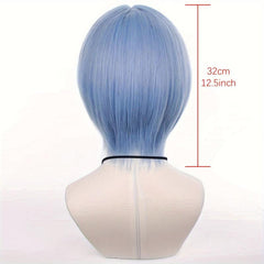 12Inc Short Light Straight Bob Wig With Bangs for Cosplay & Halloween