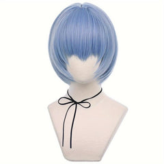 12Inc Short Light Straight Bob Wig With Bangs for Cosplay & Halloween