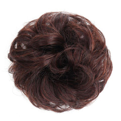 Brown Curly Hair Bun Rubber Band Donut Hairpiece