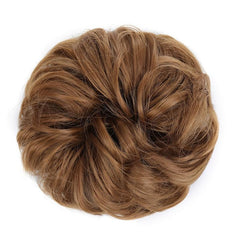 Brown Curly Hair Bun Rubber Band Donut Hairpiece