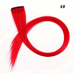 Rainbow Long Straight Hairpieces Colored Clip In Extensions For Women