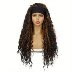 Curly Wave Headband Wig for Women Wet and Wavy Synthetic Hair