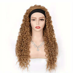 Curly Wave Headband Wig for Women Wet and Wavy Synthetic Hair