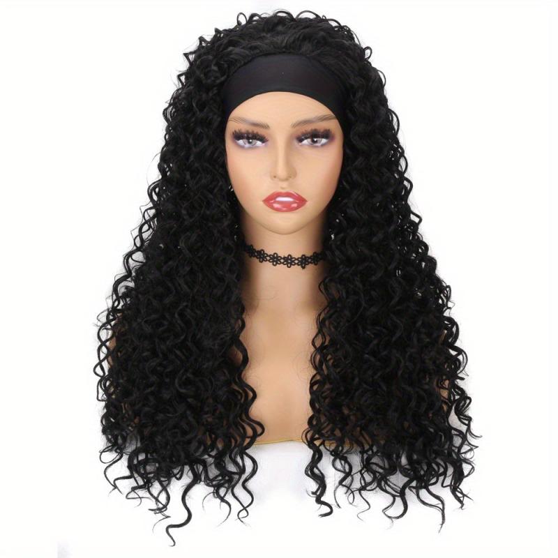 Curly Wave Headband Wig for Women Wet and Wavy Synthetic Hair