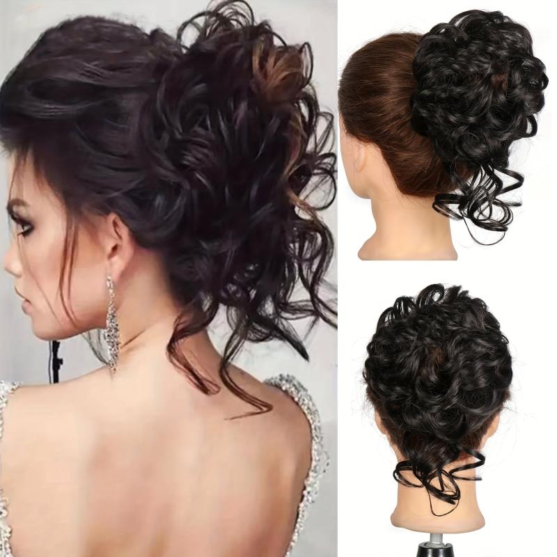 Messy Hair Bun Curly Wavy Large Hair Bun Scrunchies Extensions