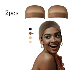 2pcs Nude Wig Cap for Lace Front Wigs Stretchy Stocking Cap
