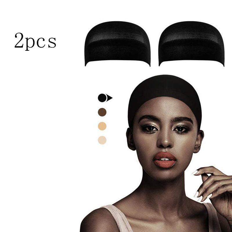 2pcs Nude Wig Cap for Lace Front Wigs Stretchy Stocking Cap