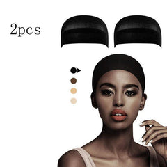 2pcs Nude Wig Cap for Lace Front Wigs Stretchy Stocking Cap