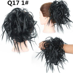 Messy Hair Bun Hair Pieces Hair Scrunchies Extension Curly Hairpiece Updo Brown