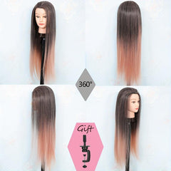 Mannequin Head with Colored Synthetic Hair for Cosmetology Training