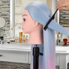 Mannequin Head with Colored Synthetic Hair for Cosmetology Training