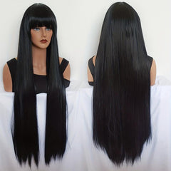 101 6 cm Long Straight Hair Wigs Synthetic Middle Part Wigs For Women Girls