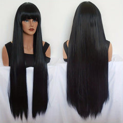 101 6 cm Long Straight Hair Wigs Synthetic Middle Part Wigs For Women Girls