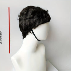 Short Curly Wavy Hair Wig with Bangs Synthetic Hair Replacement for Women