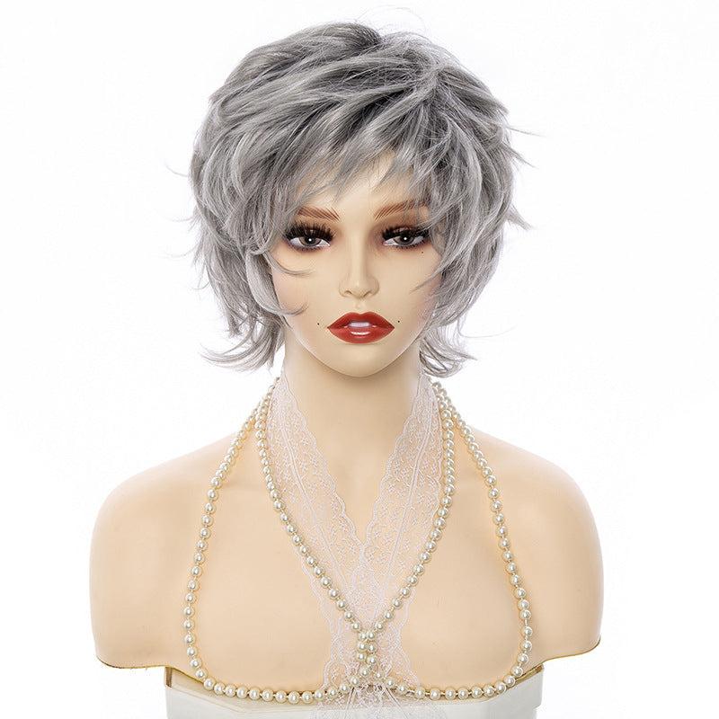Short Curly Hair Wigs With Short Bangs - Synthetic Fiber - Party Cosplay Use