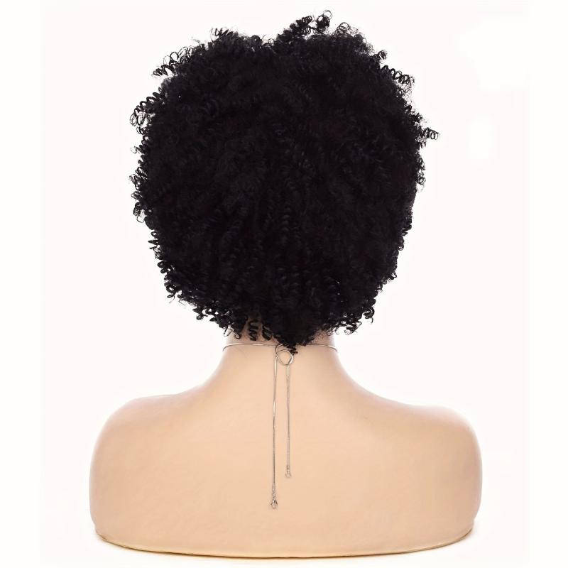 Short Kinky Afro Wig For Women Natural Synthetic Wig
