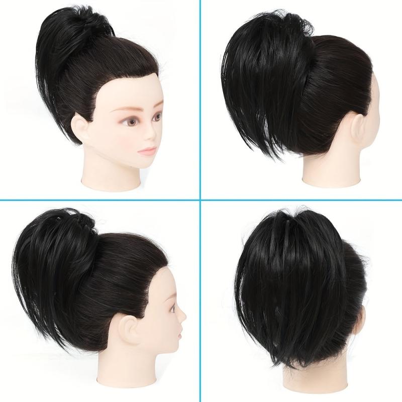 Messy Short Straight Ponytail Extensions Clip In Hair Extensions
