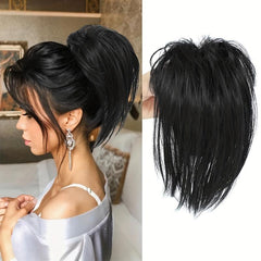 Messy Short Straight Ponytail Extensions Clip In Hair Extensions