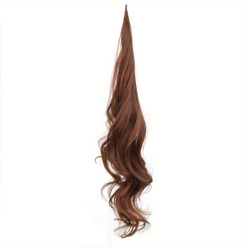 28 Cm Wrap Around Ponytail Hair Extensions Long Wavy Curly Synthetic Hairpieces