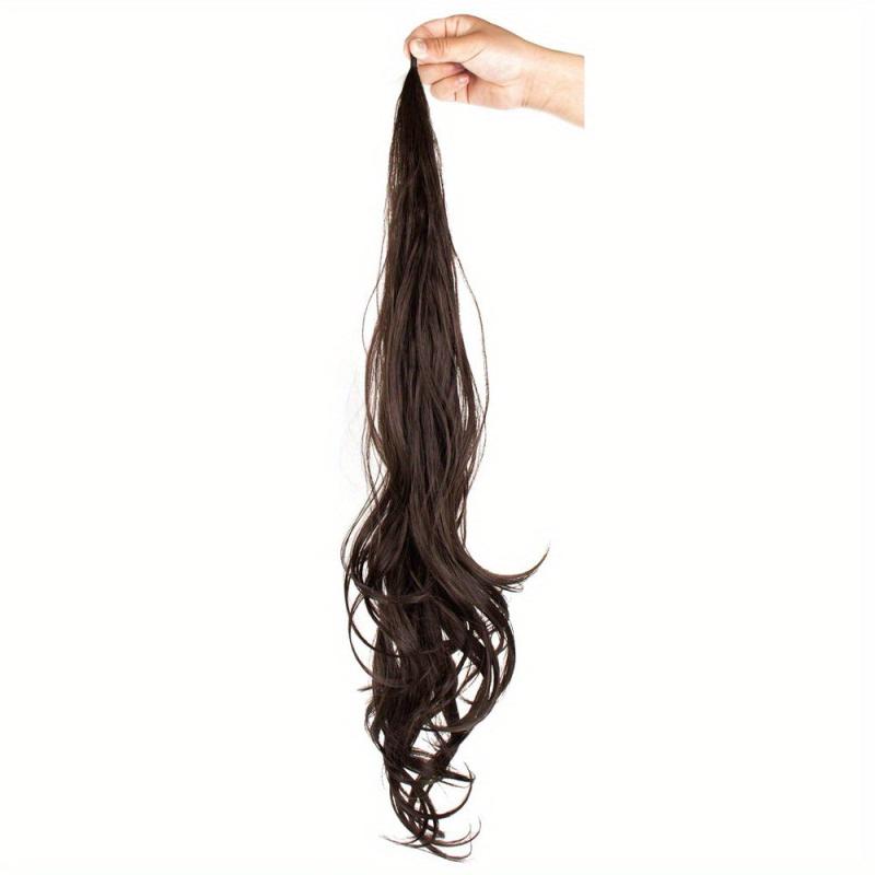 28 Cm Wrap Around Ponytail Hair Extensions Long Wavy Curly Synthetic Hairpieces