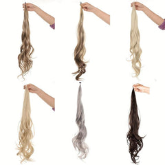 28 Cm Wrap Around Ponytail Hair Extensions Long Wavy Curly Synthetic Hairpieces