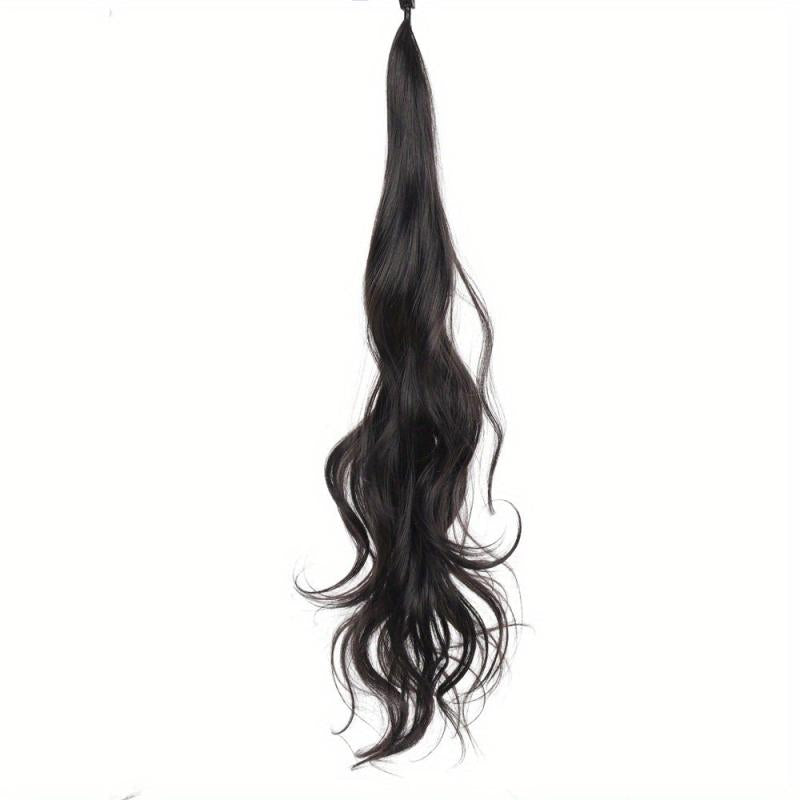 28 Cm Wrap Around Ponytail Hair Extensions Long Wavy Curly Synthetic Hairpieces