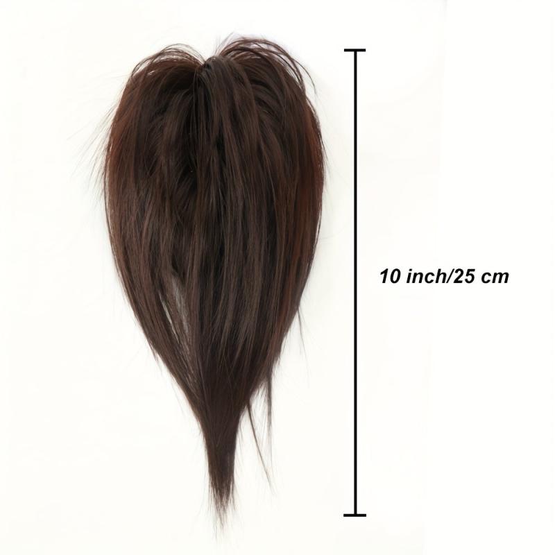 Messy Bun Claw Clip Hair Extension Short Straight Ponytail Hairpiece