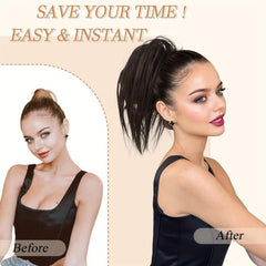 Messy Bun Claw Clip Hair Extension Short Straight Ponytail Hairpiece