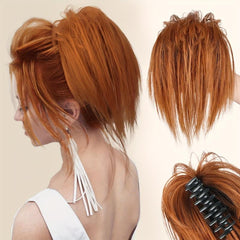 Messy Bun Claw Clip Hair Extension Short Straight Ponytail Hairpiece