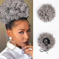 Short Afro Puff Drawstring Ponytail Extension for Women