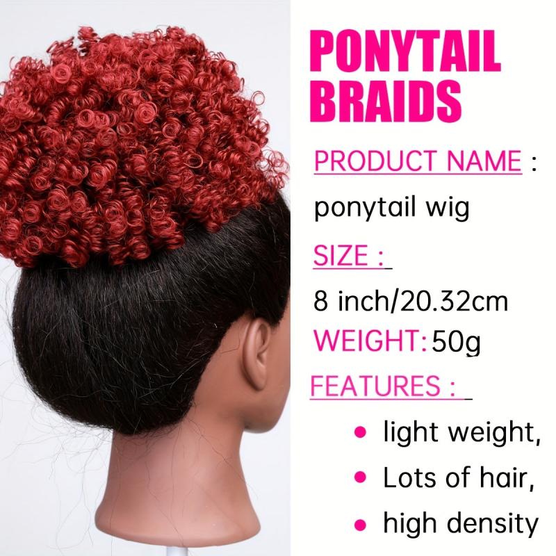 Short Afro Puff Drawstring Ponytail Extension for Women