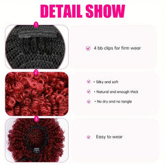 Short Afro Puff Drawstring Ponytail Extension for Women