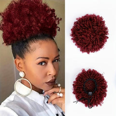 Short Afro Puff Drawstring Ponytail Extension for Women