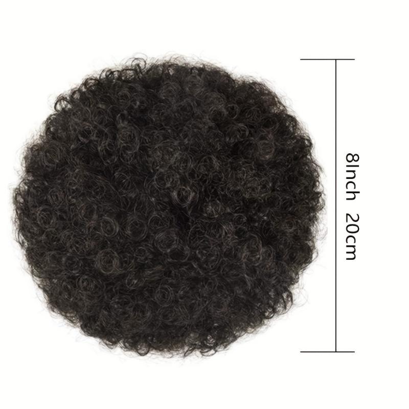 Short Afro Curly Ponytail Extensions Synthetic Clip In Hair Extensions