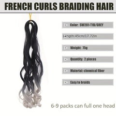 18inch French Crochet Hair Curly Braid Ponytail Loose Large Curly Ponytail
