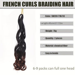 18inch French Crochet Hair Curly Braid Ponytail Loose Large Curly Ponytail