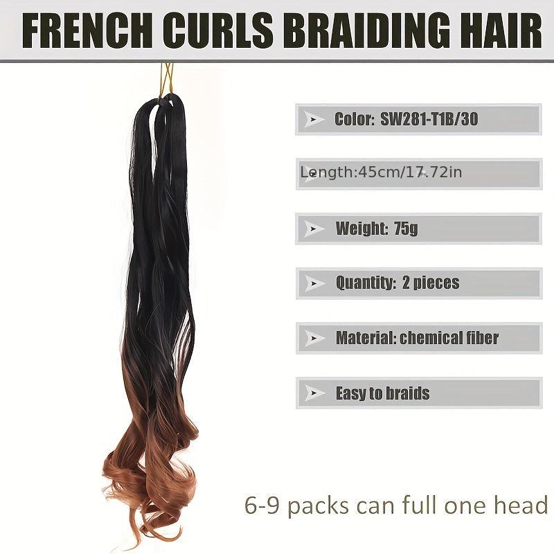 18inch French Crochet Hair Curly Braid Ponytail Loose Large Curly Ponytail