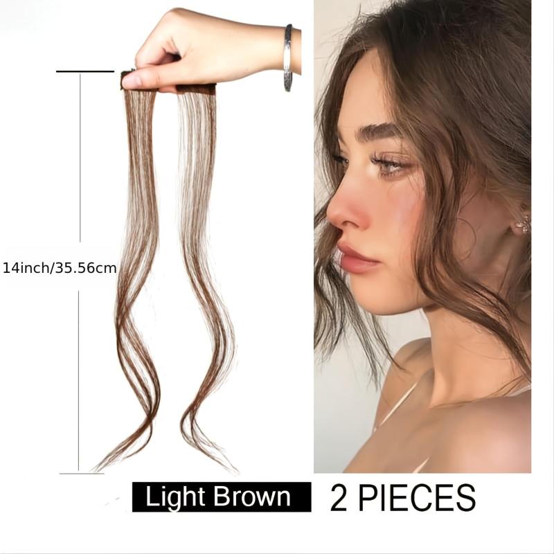 2pcs Long Straight Hair Extensions for Women Girls