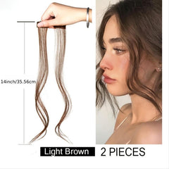 2pcs Long Straight Hair Extensions for Women Girls