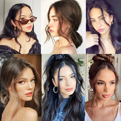 2pcs Long Straight Hair Extensions for Women Girls