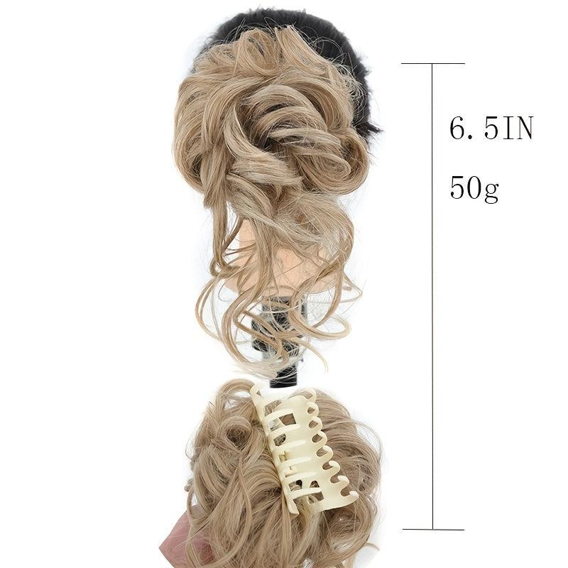 Tousled Updo Claw Clip in Messy Bun Hair Extension