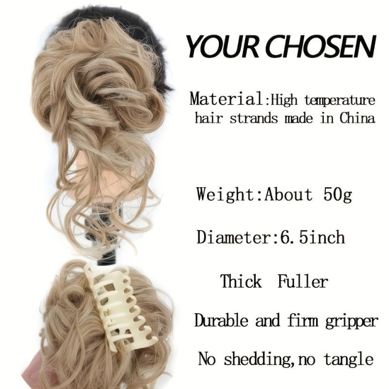 Tousled Updo Claw Clip in Messy Bun Hair Extension