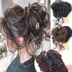 Tousled Updo Claw Clip in Messy Bun Hair Extension