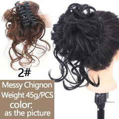 Tousled Updo Claw Clip in Messy Bun Hair Extension