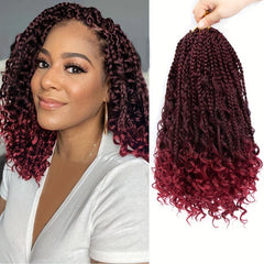 25.4 cm Boho Box Braids 7 Packs Goddess Box Braids Crochet Hair