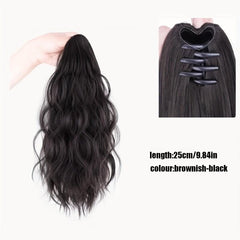Short Curly Wavy Ponytail Extensions Synthetic Clip In Hair Extensions