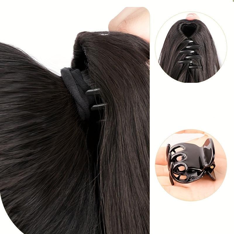 Short Curly Wavy Ponytail Extensions Synthetic Clip In Hair Extensions
