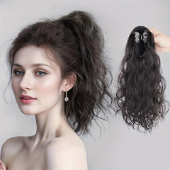 Short Curly Wavy Ponytail Extensions Synthetic Clip In Hair Extensions